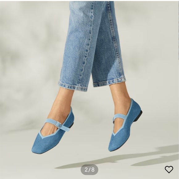 Vivaia Square Toe Margot Mary Janes Blue - Picture 1 of 6